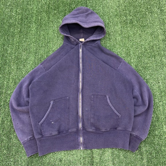 Vintage Sears Hoodie XL Navy Blue Faded 22x24